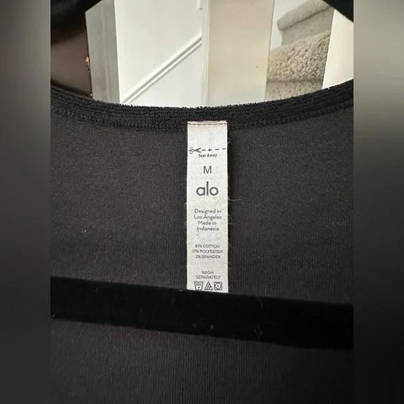 ALO Yoga Black Top and Bottom Set Size M , Terry Beachside Style - Picture 2 of 5